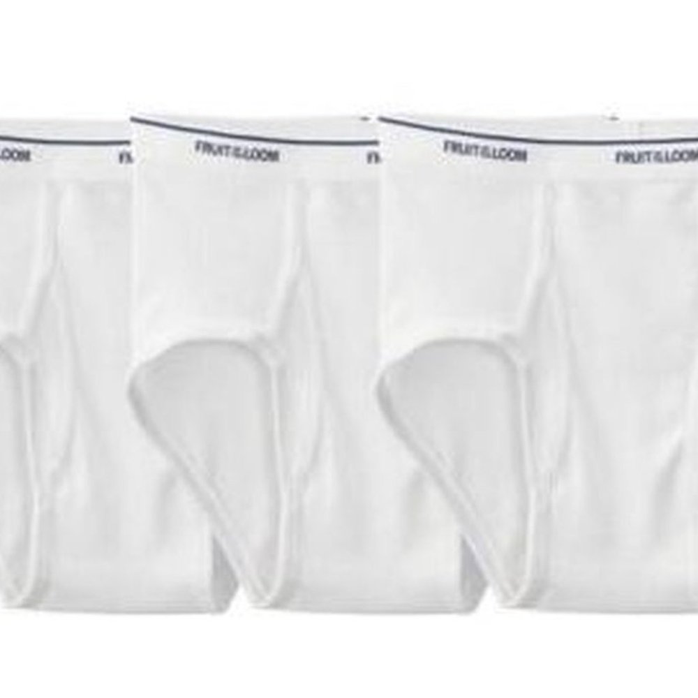 Fruit of the Loom Men's White Briefs Underwear, 3 Pair Sizes XL(40-42in) NWOT